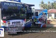 Satlantas Polres Ende Buka Posko Layanan Dokumen Kendaraan Hilang Pasca Gempa