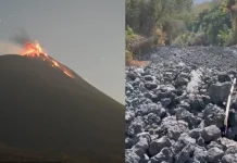 Lava Panas Gunung Lewotolok Mendekati Lahan Warga Jontona