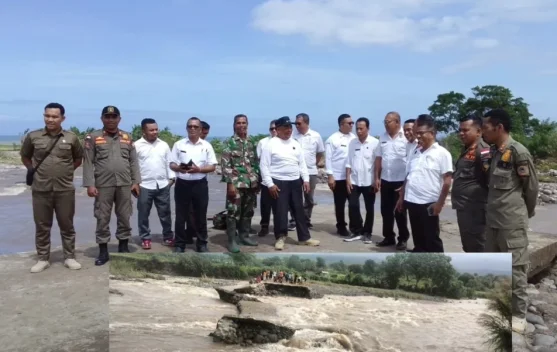 3 Desa Terisolasi,Wabup Tarsi Tinjau Crossway Wae Musur yang Putus Akibat Banjir