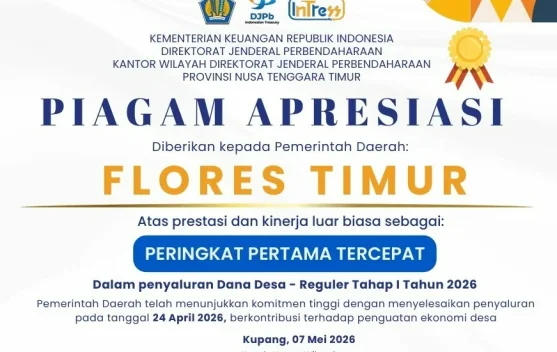 Dana Desa Tahap I Tuntas, Flores Timur Raih Peringkat I NTT