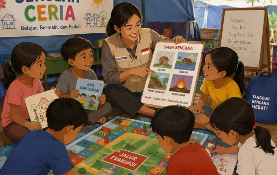 350 Anak Penyintas Gempa Ende Dapat Edukasi Kebencanaan