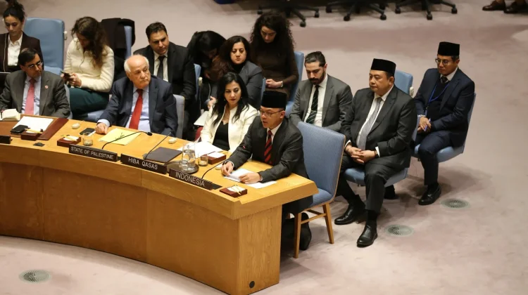 Sugiono Highlights Palestinian Situation at UN Security Council
