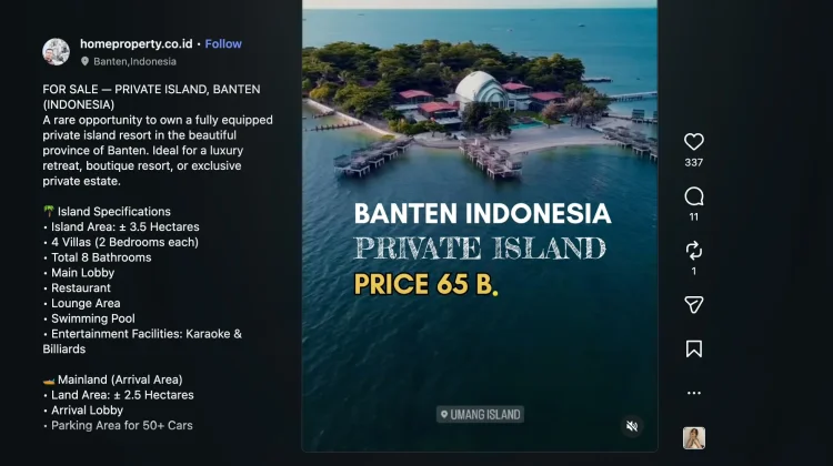 Indonesia Halts Sale of Umang Island in Sunda Strait