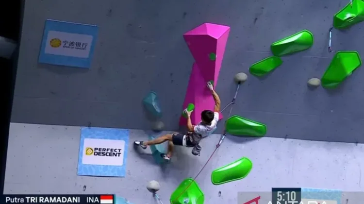 Indonesian Climber Srondeng Shows Promise Despite Semifinal Exit in Wujiang