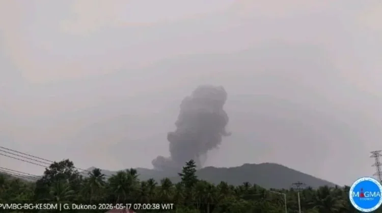 Mount Dukono Erupts Again, Ash Column Reaches 3,200 Meters