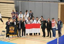 Indonesian Police Officer Wins Triple Gold at Taekwondo Championship in Japan