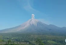 Mount Semeru Erupts Three Times, Ash Reaches 1,000 Meters
