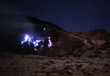 Geological Agency Explains Blue Fire at Mount Papandayan