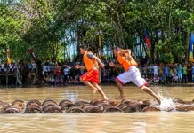 Sago Trunk Running Festival Revives Tradition in Meranti Islands