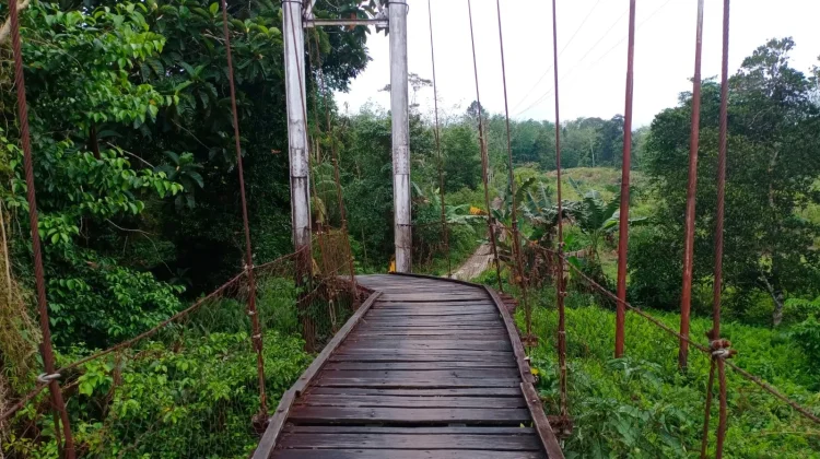 Warga Panga Minta Jembatan Gantung di Dusunnya Diperbaiki