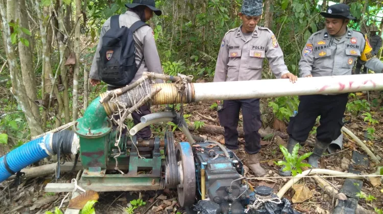 Polsek Meliau Tertibkan Penambangan Ilegal di Sungai Boyan