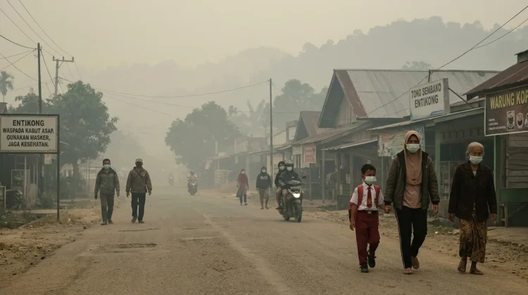 Kabut Asap Melanda, Warga Entikong Diminta Waspadai Gangguan Kesehatan