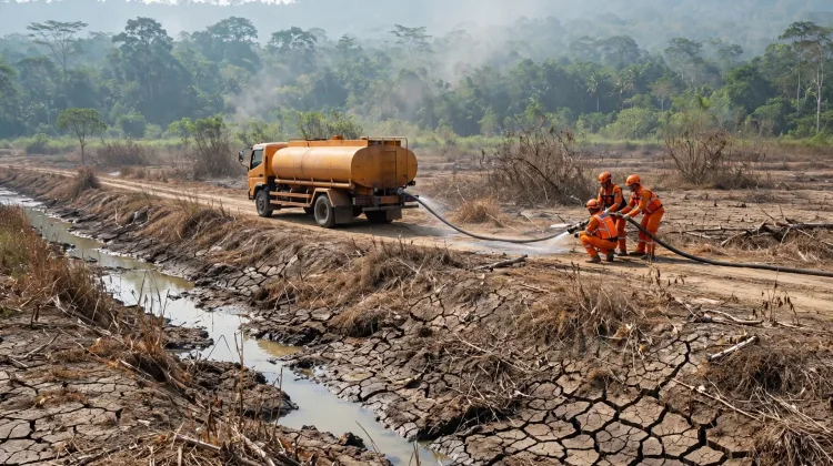 Sulit Sumber Air Hambat Pemadaman Karhutla Sanggau