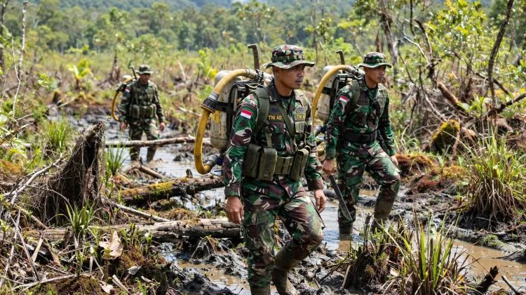 Karhutla Sanggau, TNI Hadapi Hotspot di Medan Sulit