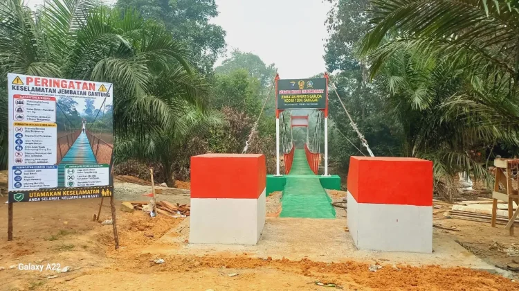 Jembatan Perintis Garuda Rampung di Desa Gunam