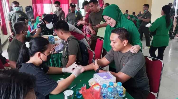 Sambut HUT TNI, Kodim Sanggau Gelar Donor Darah