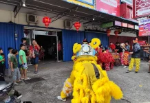 Warga Sanggau Antusias Saksikan Atraksi Barongsai Imlek