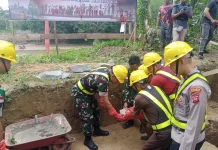 Danrem Purnomosidi Groundbreaking Jembatan Gantung Garuda di Sotok