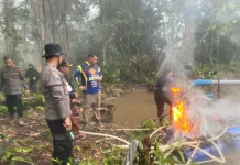 Polisi Tertibkan PETI di Desa Janjang Tayan Hulu