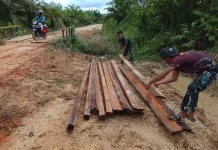 TMMD Ke-128 Kodim Sanggau Percepat Pembangunan Jembatan Semayang–Ongkok