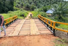 Satgas TMMD Rampungkan Jembatan Tanak–Tanjung Bunga