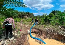 Polsek Tayan Hulu Tertibkan PETI Sungai Sekayu