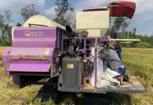 Mesin Panen Padi Percepat Kerja Petani Desa Belangin