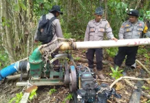 Polsek Meliau Tertibkan Pernambangan Ilegal di Sungai Boyan