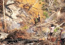 Api Bakar Lahan di Teraju, Polsek Toba Turun Tangan