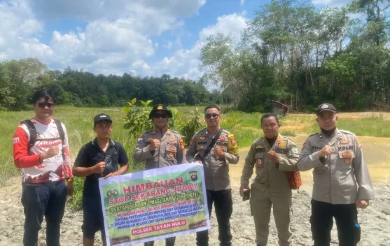 Polisi Pasang Larangan Menambang di Lokasi Eks PETI