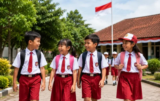 Ini Makna Merah Putih di Seragam SD