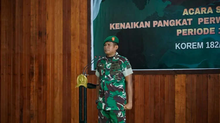 Kasrem Pimpin Kenaikan Pangkat dan Pelepasan Personel