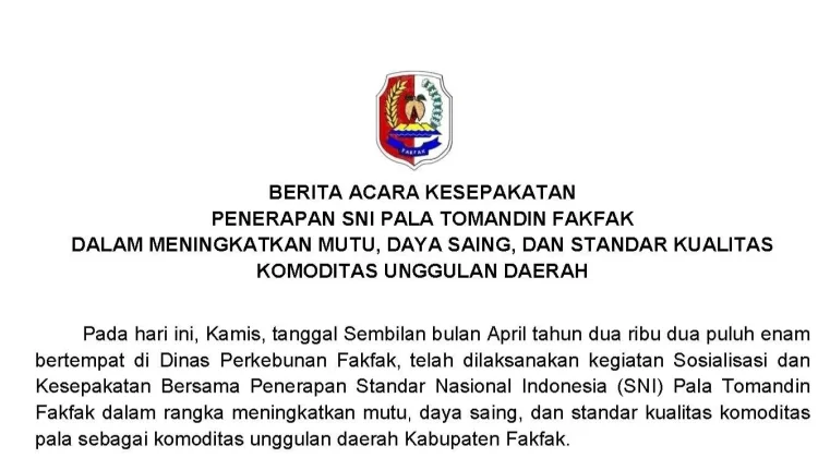 Petani dan Pedagang Sepakati  Standar Harga Pala Fakfak