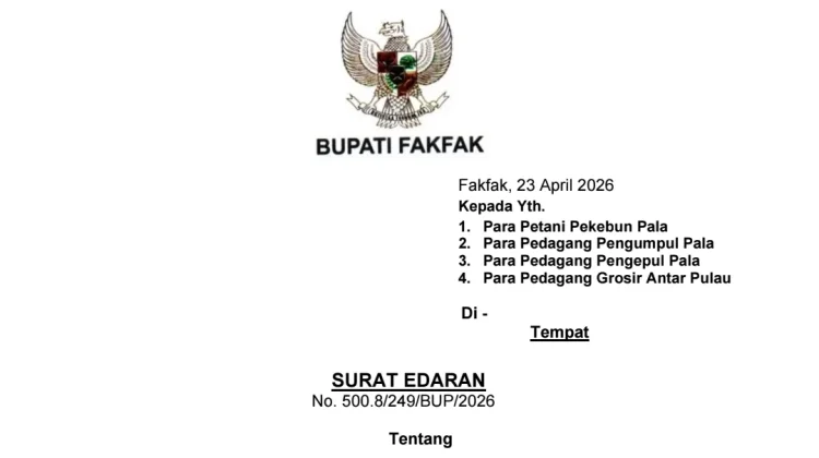 Perkuat Tata Niaga Pemkab Fakfak Tetapkan Harga Pala Mentah Berkualitas