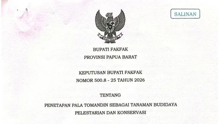 Pemkab Fakfak Tetapkan Pala Tomandin Jadi Tanaman Budidaya dan Konservasi