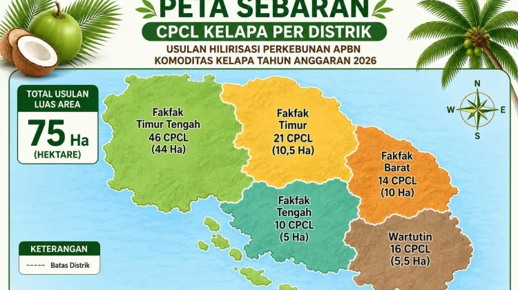 Disbun Fakfak Rampungkan Pendataan 107 Petani Calon Peremajaan Kelapa