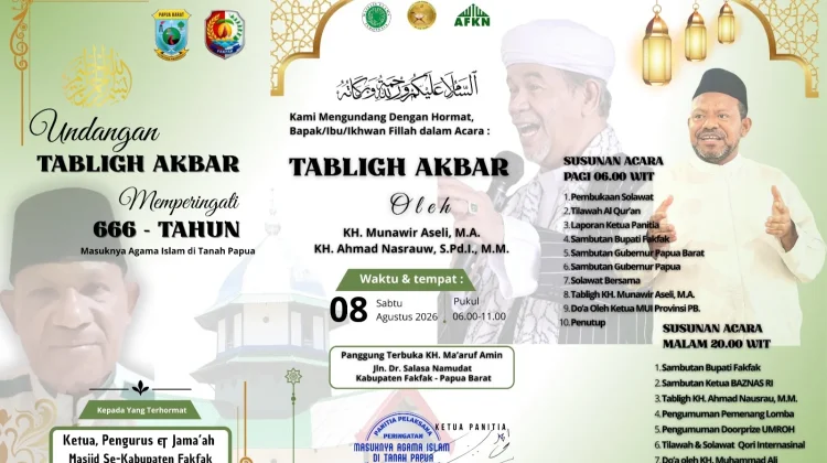 Ini Agenda Peringatan 666 Tahun Masuknya Islam di Tanah Papua di Fakfak