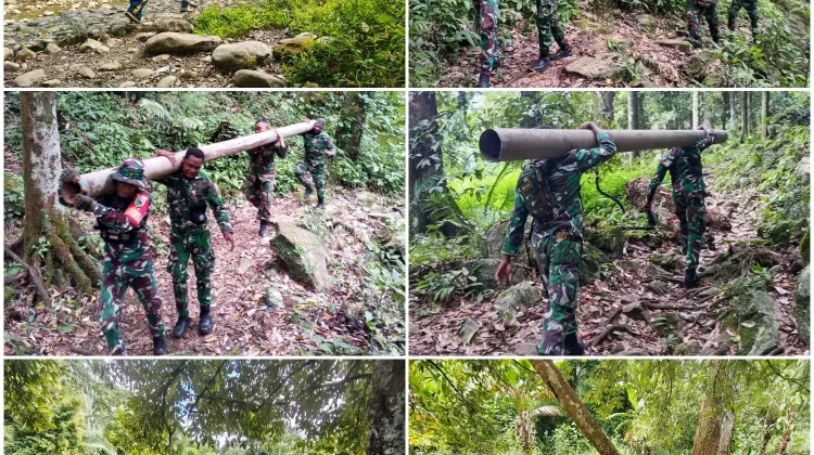 Dandim Fakfak Pastikan Pemasangan Pipa Air Besar Berjalan Lancar