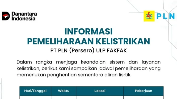 Jaga Keandalan Sistem Kelistrikan, PLN Fakfak Lakukan Pemeliharaan Jaringan