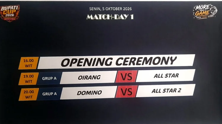 OIRANG vs ALL STAR Jadi Laga Pembuka Fakfak Futsal Bupati Cup 2026