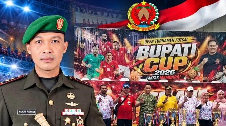 Dandim Fakfak Dukung Turnamen Futsal Bupati Cup 2026 Fakfak Membara
