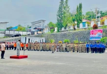 Apel Gabungan Peringati HUT Damkar Satpol PP Linmas