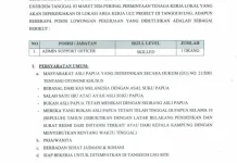 Peluang Kerja Admin Support Officer Bagi OAP Fakfak