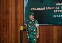 Kasrem Pimpin Kenaikan Pangkat dan Pelepasan Personel