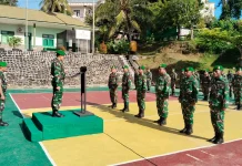 Dandim Fakfak Pimpin Kenaikan Pangkat dan Pelepasan