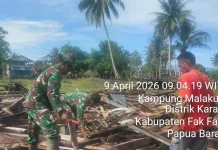 Babinsa Karas Bersama Warga Bersihkan Masjid Nurul Iksan