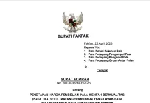 Perkuat Tata Niaga Pemkab Fakfak Tetapkan Harga Pala Mentah Berkualitas