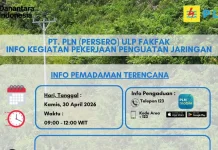 Pemeliharaan Jaringan, PLN ULP Fakfak Lakukan Pemadaman Terencana
