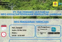 PLN Fakfak Lakukan Pemadaman Terencana untuk Perbaikan Jaringan