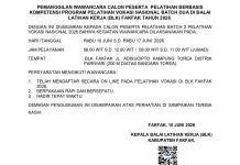 BLK Fakfak Umumkan Jadwal Wawancara Pelatihan Vokasi Nasional